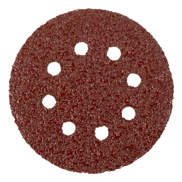 Круг абразивный на ворсовой подложке под "липучку", перфорированный, P 24, 125 мм, 5 шт Matrix