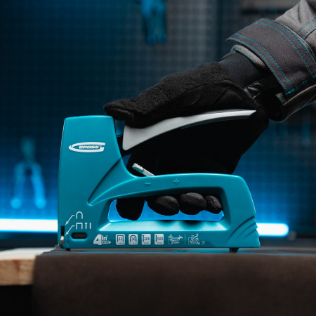 Степлер мебельный универсальные (Universell 4) пластик, 4 функции, тип скобы: 53, 36, 300, 500, 8-14мм Gross цена