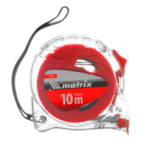 Рулетка Crystal,10 м х 25 мм,корпус из поликарбоната Matrix цена