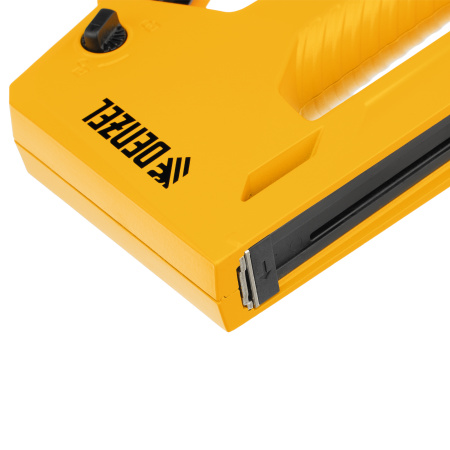 Степлер мебельный, алюминиевый корпус, тип 53, 6-14 мм, тип 300, 15 мм, тип 500, 15 мм Denzel цена