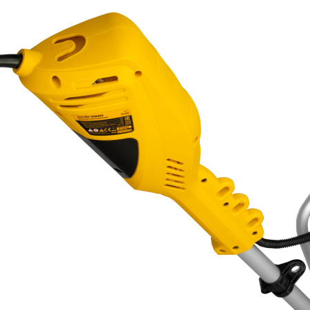 Триммер электрический TE-1400, 1400 Вт, 420 мм, катушка + диск, разборная штанга Denzel цена