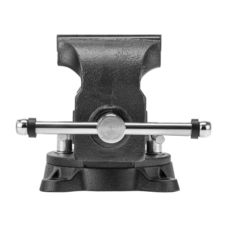 Тиски слесарные BVH-100, 100 мм, поворотные, стальная направляющая, с наковальней //Denzel