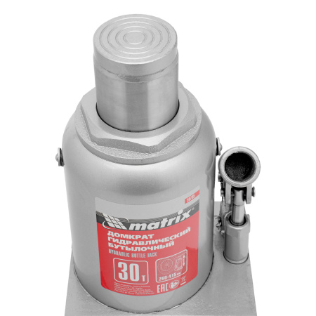 Домкрат гидравлический бутылочный, 30 т, высота подъема 260-415 мм Matrix цена