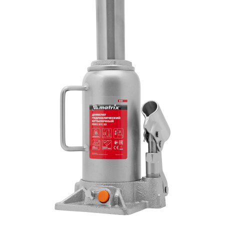 Домкрат гидравлический бутылочный, 12 т, h подъема 230-465 мм Matrix цена