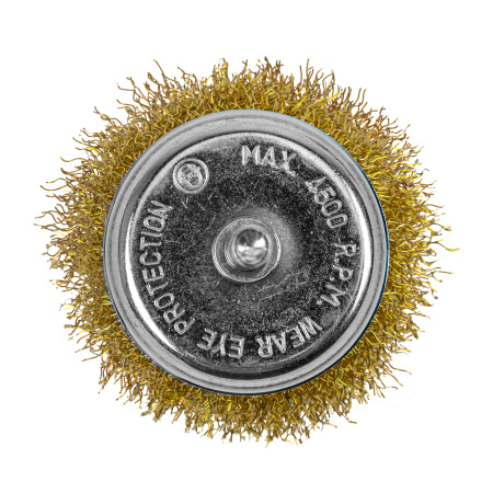 Щетка для дрели, 65 мм, "чашка" со шпилькой, латунированная витая проволока Matrix