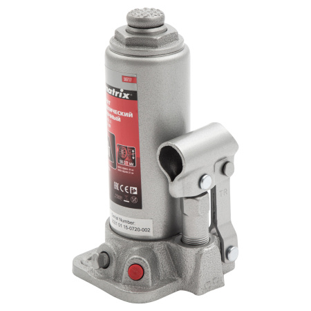 Домкрат гидравлический бутылочный, 3 т, высота подъема 194-372 мм Matrix цена