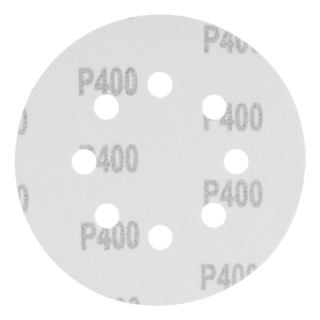 Круг абразивный на ворсовой подложке под "липучку", перфорированный, P 400, 125 мм, 5 шт Matrix