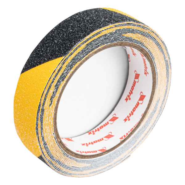 Лента клейкая противоскользящая, черно-желтая 25 мм x 5 м Matrix цена