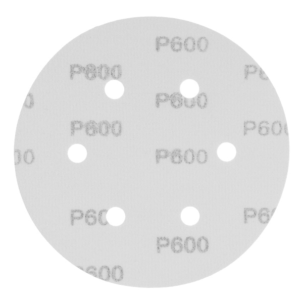 Круг абразивный на ворсовой подложке под "липучку", перфорированный, P 600, 150 мм, 5 шт Matrix