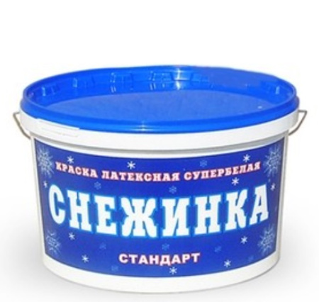 Краска водоэмульсионная «Снежинка» супербелая 28кг