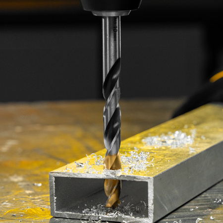 Сверло спиральное по металлу 10 x 133мм, Р6М5, Golden Tip, многогранная заточка Denzel