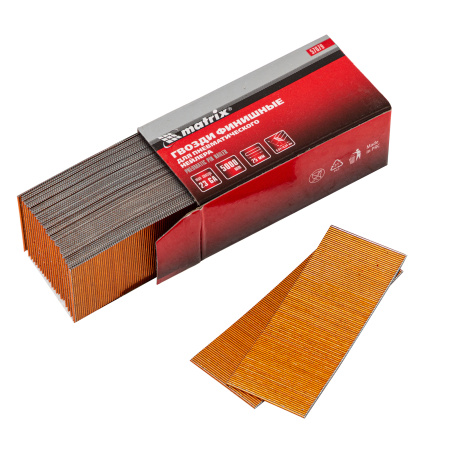 Гвозди финишные, (шпильки) 23GA для пневматического нейлера финишного D 0.64 мм, длина 25 мм, 5000 шт Matrix цена