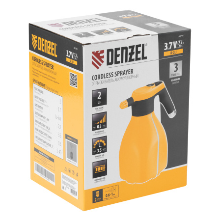 Опрыскиватель аккумуляторный D-2LI, 2 л, 3,7 В, 2,2 Ач Denzel цена