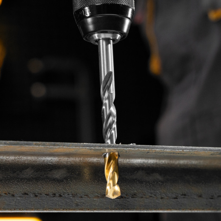 Набор сверл по металлу, 1-10 мм, Р6М5-TiN, Golden Tip, 10 шт Denzel