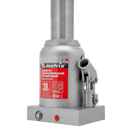 Домкрат гидравлический бутылочный, 30 т, высота подъема 260-415 мм Matrix цена
