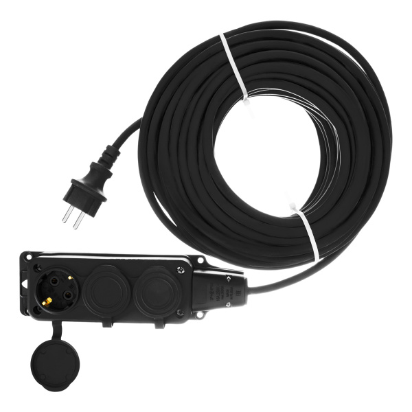 Удлинитель-шнур силовой Top Series, КГТТ, 20м, 3 розетки, 3 x 2,5 мм Denzel цена