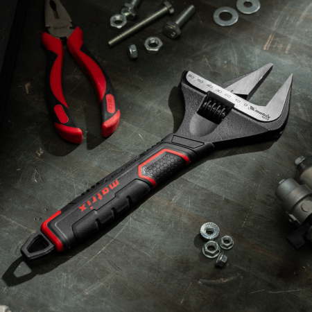 Ключ разводной, тонкие губки, фосфатированный, двухкомпонентная рукоятка, 300 мм, PRO Matrix