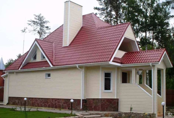 Металлочерепица Монтеррей 0.4 мм 1170х1180 мм красный RAL 3005