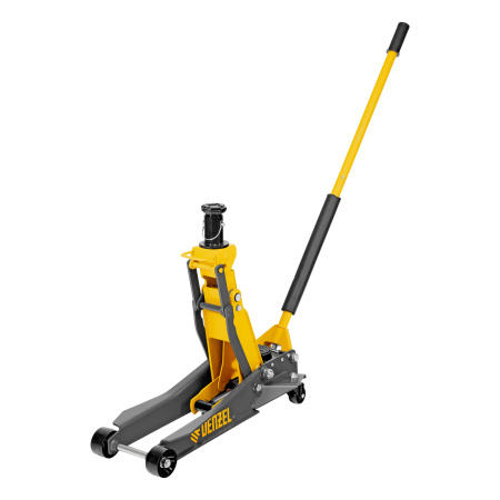 Домкрат гидравлический подкатной, 2/3 т, 98-770 мм, быстрый подъем, низ. подхват, проф, SUV Denzel цена