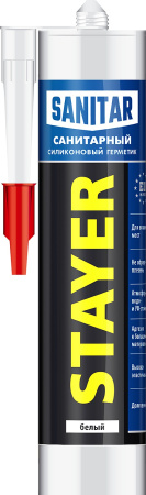 Санитарный силиконовый герметик STAYER 260 мл белый 41215-0_z01