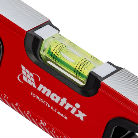 Уровень алюминиевый, фрезерованный, 3 глазка, рукоятки, 600 мм Matrix цена