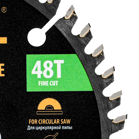Пильный диск по ламинату ф140 х 20 мм, 48 зубьев Denzel