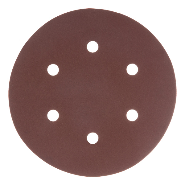 Круг абразивный на ворсовой подложке под "липучку", перфорированный, P 320, 150 мм, 5 шт Matrix