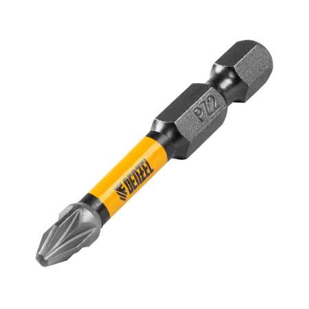 Бита IMPACT, PZ2x50 мм, лазерная обработка шлица, сталь S2, 10 шт., Е 6,3 Denzel