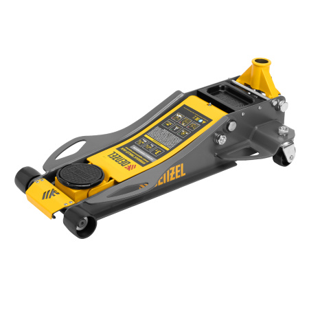 Домкрат гидравлический подкатной, 3 т, 75-500 мм, быстрый подъем, низкий подхват, проф. Denzel цена