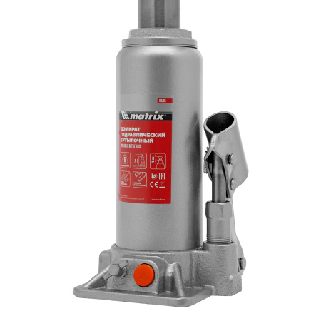 Домкрат гидравлический бутылочный, 6 т, h подъема 216-413 мм Matrix цена