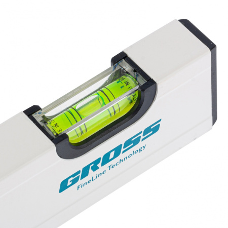 Уровень алюминиевый, 200 мм, фрезерованный, 2 глазка, магнитный Gross цена