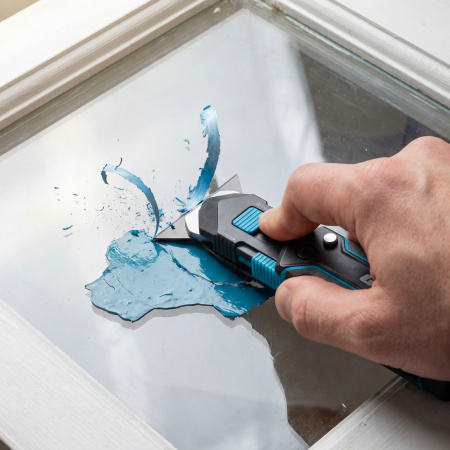 Нож-скребок складной, 19мм, сменное лезвие, SK2, 5 запас. лезвий, алюмин. корпус, клипса GROSS