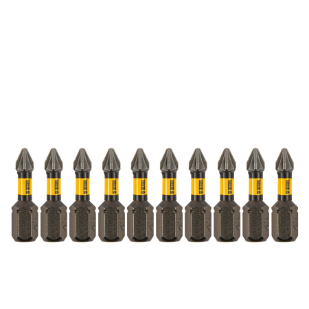 Бита IMPACT, PZ1x25 мм, лазерная обработка шлица, сталь S2, 10 шт., Е 6,3 Denzel