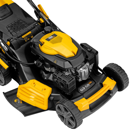 Газонокосилка бензиновая GLD-520SP-VE, 196 см3, ширина 52 см, привод, вариатор, электрический старт, 60 л Denzel цена