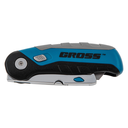 Нож ремонтно-монтажныйный, складной, трехкомпонентная рукоятка, контейнер-держатель для лезвий, 175 мм, 2 запасных лезвия Gross