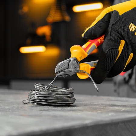 Бокорезы, диэлектрические рукоятки, до 1000 В, трехкомпонентные рукоятки, 180 мм Denzel