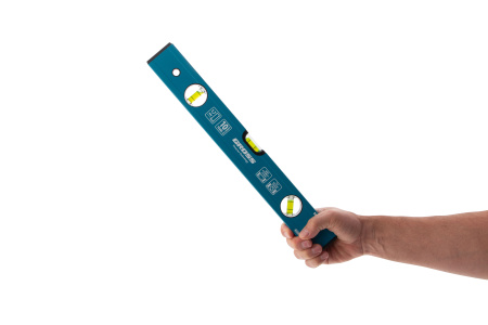 Уровень алюминиевый усиленный, 400 мм, 3 глазка Gross цена