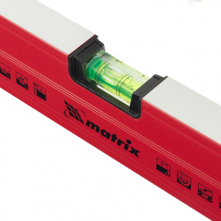 Уровень алюминиевый магнитный, 2000 мм, фрезерованный, 3 глазка (1 зеркальный) усиленный Matrix цена