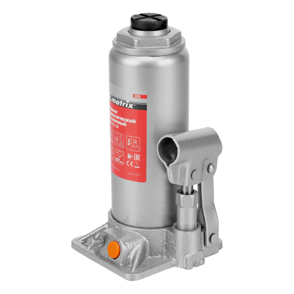 Домкрат гидравлический бутылочный, 8 т, h подъема 230-457 мм Matrix цена