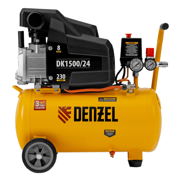 Компрессор воздушный DK1500/24, Х-PRO 1.5 кВт, 230 л/мин, 24 л Denzel