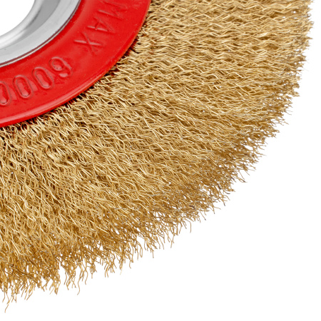 Щетка для точила, 175 мм, посадка 32 мм, плоская, латунированная витая проволока Matrix