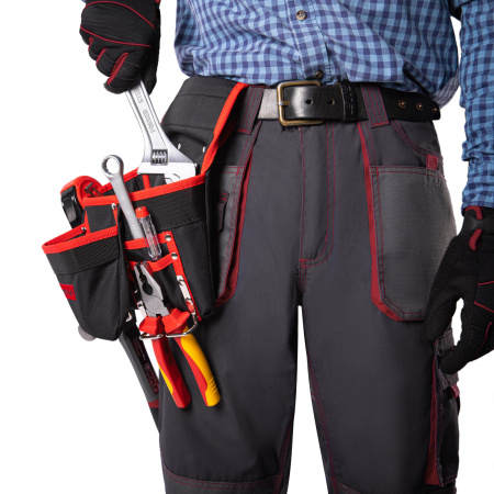 Подсумок поясной, 8 карманов, держатель для молотка, для клещей Matrix цена