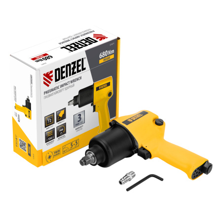 Ударный пневмогайковерт IW680, 1/2", 7000 об/мин, 680 Нм Denzel цена