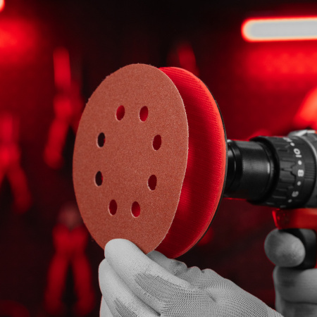 Круг абразивный на ворсовой подложке под "липучку", P 180, 125 мм, 10 шт Matrix