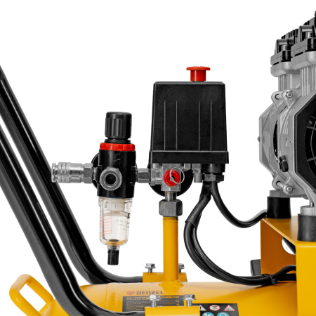 Компрессор безмасляный, малошумный  DLS 2250/100, 2250 Вт, 3x750, 100 л, 410 л/мин блок управления/ Denzel