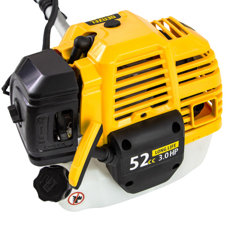 Триммер бензиновый DT 52, 52 см3, 3 л. с, неразъемная штанга, состоит из 2 частей Denzel цена