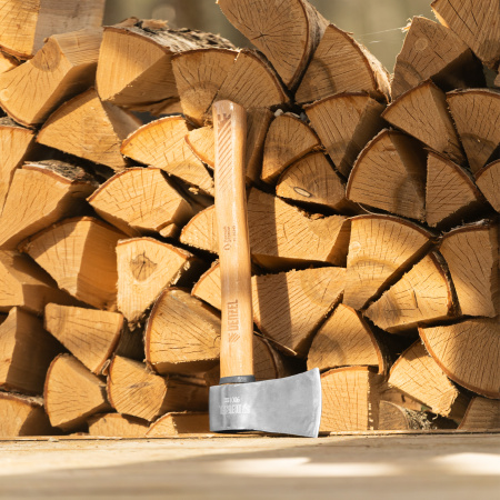 Топор кованый, 900 г, американский тип, буковая рукоятка, 430мм, EFP Denzel цена