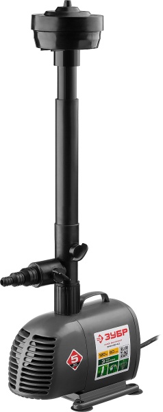 Насос фонтанный, ЗУБР ЗНФЧ-60-4.2, для чистой воды, напор 4,2 м, насадки: колокольчик, гейзер, каскад, 120 Вт, 60 л/мин ЗНФЧ-60-4.2