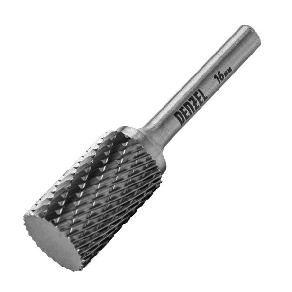 Борфреза по металлу твердосплавная, цилиндрическая, тип-А, 16 мм Denzel