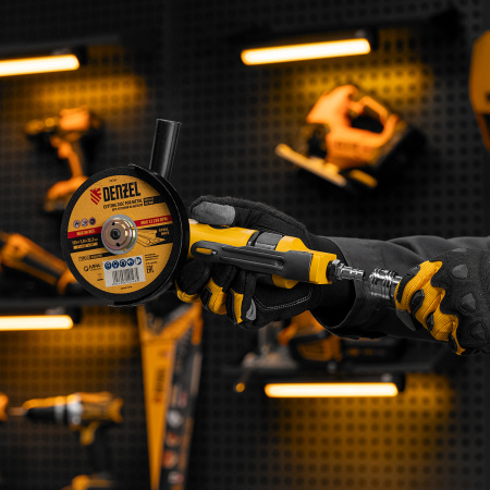 Пневматическая углошлифовальная машина AG125, 11000 об/мин, 125 мм, 186 л/мин Denzel цена